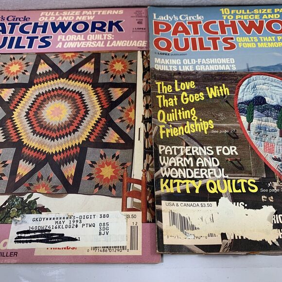 2 Lady's Circle Patchwork Quilts Magazines Dec 1992 & April 1993 Quilt Patterns - Picture 7 of 11